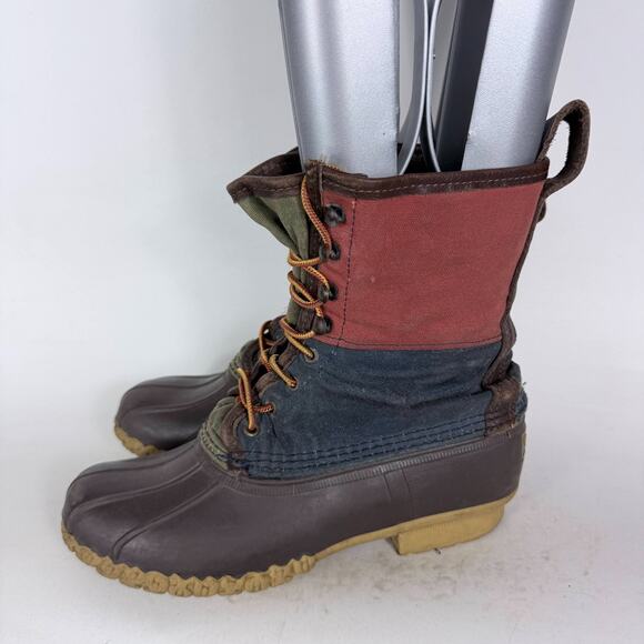 L.L. Bean Signature Duck Boots Women’s 9 Multicolor color block Lace-Up booties - Picture 5 of 10